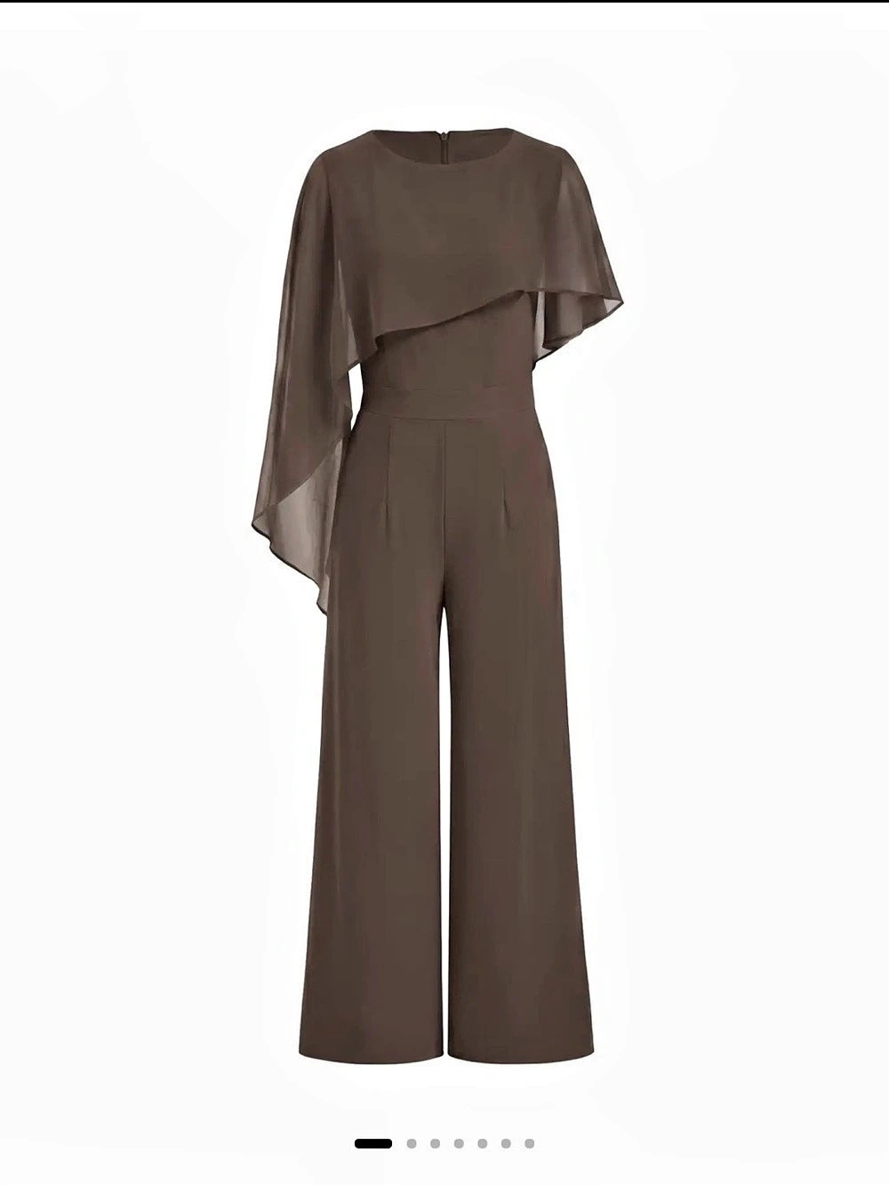 CIDER Stand Collar Asymmetrical Cloak Sleeve Mid Rise Wide Leg Jumpsuit Wide Leg